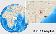 Shaded Relief Location Map of Rab Dhuure
