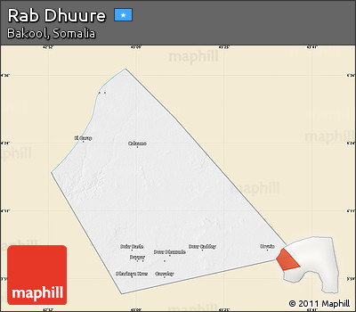 Classic Style Map of Rab Dhuure, single color outside