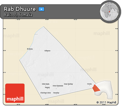 Classic Style Map of Rab Dhuure, single color outside