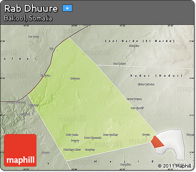 Physical Map of Rab Dhuure, semi-desaturated