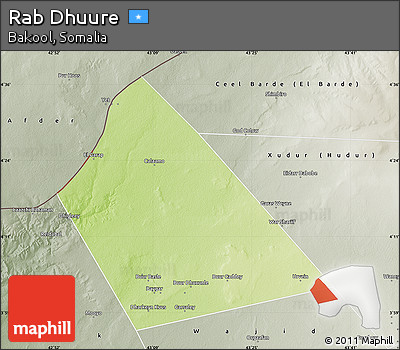 Physical Map of Rab Dhuure, semi-desaturated