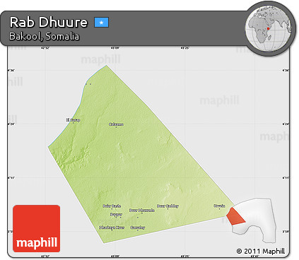 Physical Map of Rab Dhuure, single color outside