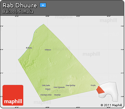 Physical Map of Rab Dhuure, single color outside