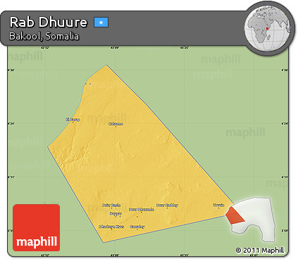 Savanna Style Map of Rab Dhuure, single color outside
