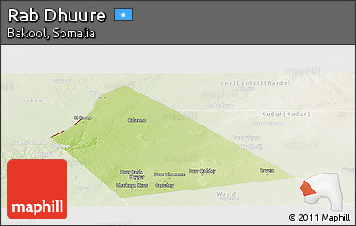 Physical Panoramic Map of Rab Dhuure, lighten