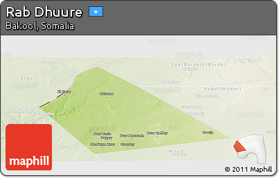 Physical Panoramic Map of Rab Dhuure, lighten