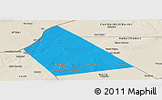 Political Panoramic Map of Rab Dhuure, shaded relief outside
