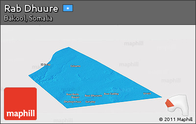 Political Panoramic Map of Rab Dhuure, single color outside