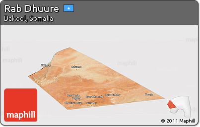 Satellite Panoramic Map of Rab Dhuure, cropped outside