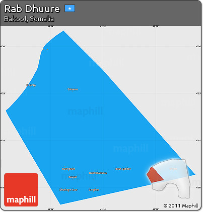 Political Simple Map of Rab Dhuure, single color outside
