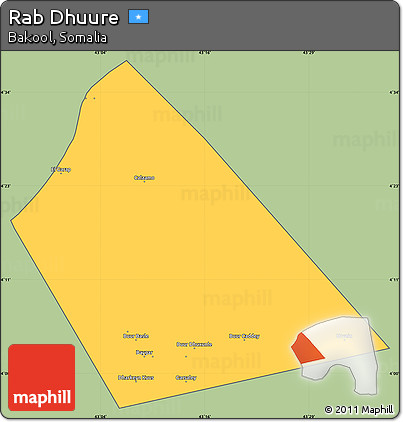 Savanna Style Simple Map of Rab Dhuure, cropped outside