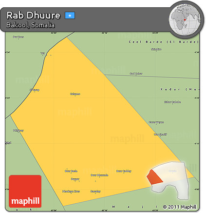 Savanna Style Simple Map of Rab Dhuure
