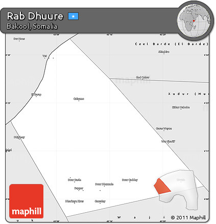 Silver Style Simple Map of Rab Dhuure