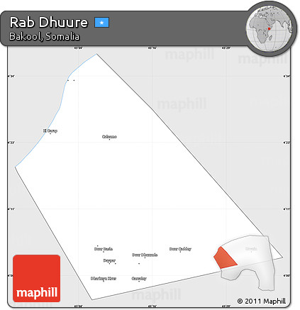 Silver Style Simple Map of Rab Dhuure, single color outside