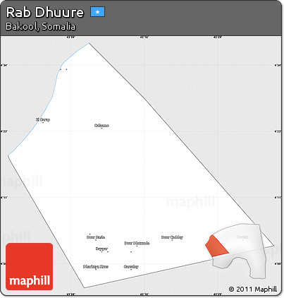 Silver Style Simple Map of Rab Dhuure, single color outside