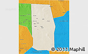 Shaded Relief 3D Map of Tiyeeglow, political outside