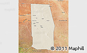 Shaded Relief 3D Map of Tiyeeglow, satellite outside