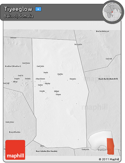 Silver Style 3D Map of Tiyeeglow