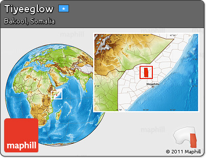 Physical Location Map of Tiyeeglow, highlighted country