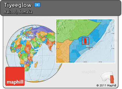 Political Location Map of Tiyeeglow