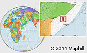 Political Location Map of Tiyeeglow, highlighted country