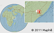 Savanna Style Location Map of Tiyeeglow, highlighted parent region, hill shading