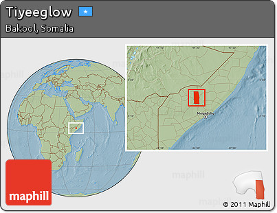 Savanna Style Location Map of Tiyeeglow, hill shading