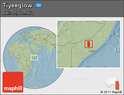 Savanna Style Location Map of Tiyeeglow, hill shading
