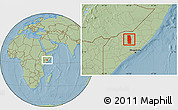 Savanna Style Location Map of Tiyeeglow, hill shading