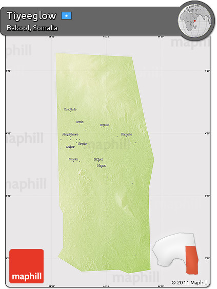 Physical Map of Tiyeeglow, cropped outside