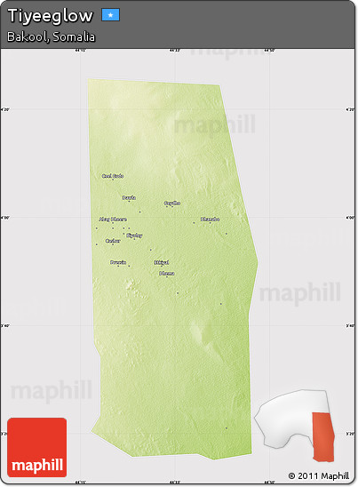 Physical Map of Tiyeeglow, cropped outside