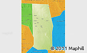 Physical Map of Tiyeeglow, political outside