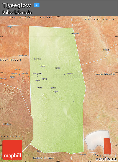 Physical Map of Tiyeeglow, satellite outside