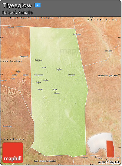Physical Map of Tiyeeglow, satellite outside