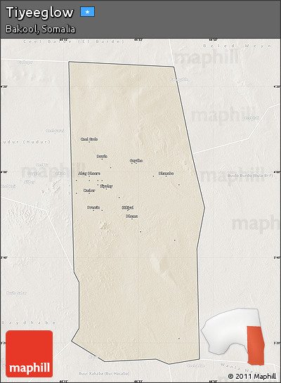 Shaded Relief Map of Tiyeeglow, lighten