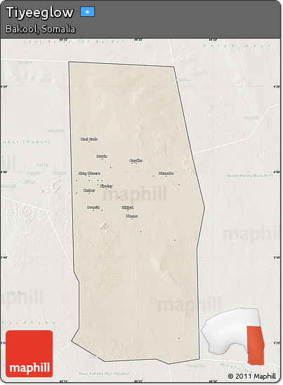Shaded Relief Map of Tiyeeglow, lighten