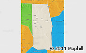Shaded Relief Map of Tiyeeglow, political outside