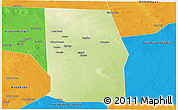 Physical Panoramic Map of Tiyeeglow, political outside