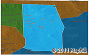 Political Panoramic Map of Tiyeeglow, darken