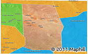 Satellite Panoramic Map of Tiyeeglow, political outside