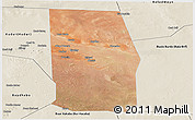Satellite Panoramic Map of Tiyeeglow, shaded relief outside
