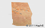 Satellite Panoramic Map of Tiyeeglow, single color outside