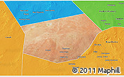 Satellite 3D Map of Wajid, political outside