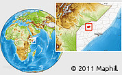 Physical Location Map of Wajid, highlighted country