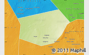 Physical Map of Wajid, political outside