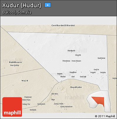 Classic Style 3D Map of Xudur (Hudur)