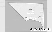 Gray 3D Map of Xudur (Hudur), single color outside