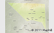 Physical 3D Map of Xudur (Hudur), semi-desaturated