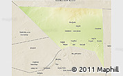 Physical 3D Map of Xudur (Hudur), shaded relief outside
