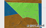 Political 3D Map of Xudur (Hudur), darken